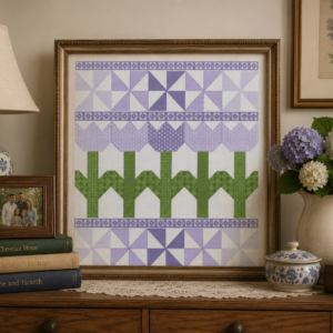 Fresh Tulip Quilt Purple Cross Stitch Pattern