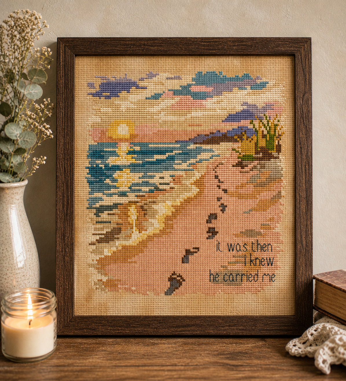 He Carried Me Cross Stitch Pattern - Image 4