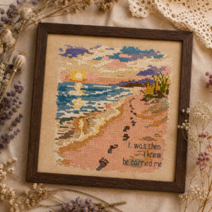 He Carried Me Cross Stitch Pattern