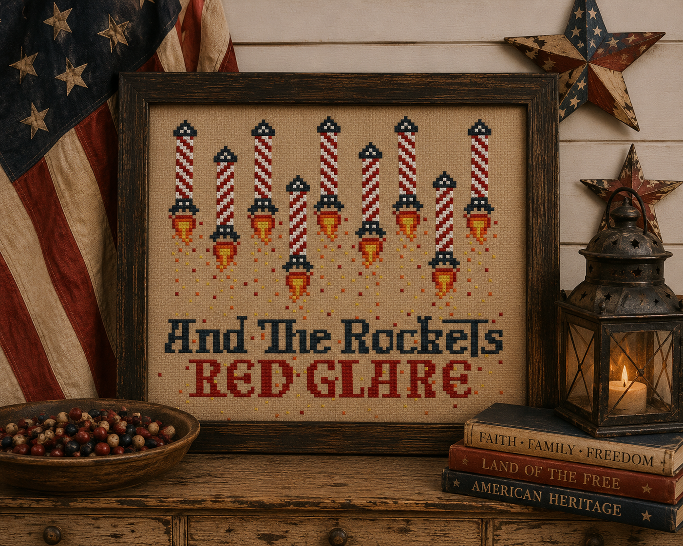 Rockets Red Glare Cross Stitch Pattern - Image 4