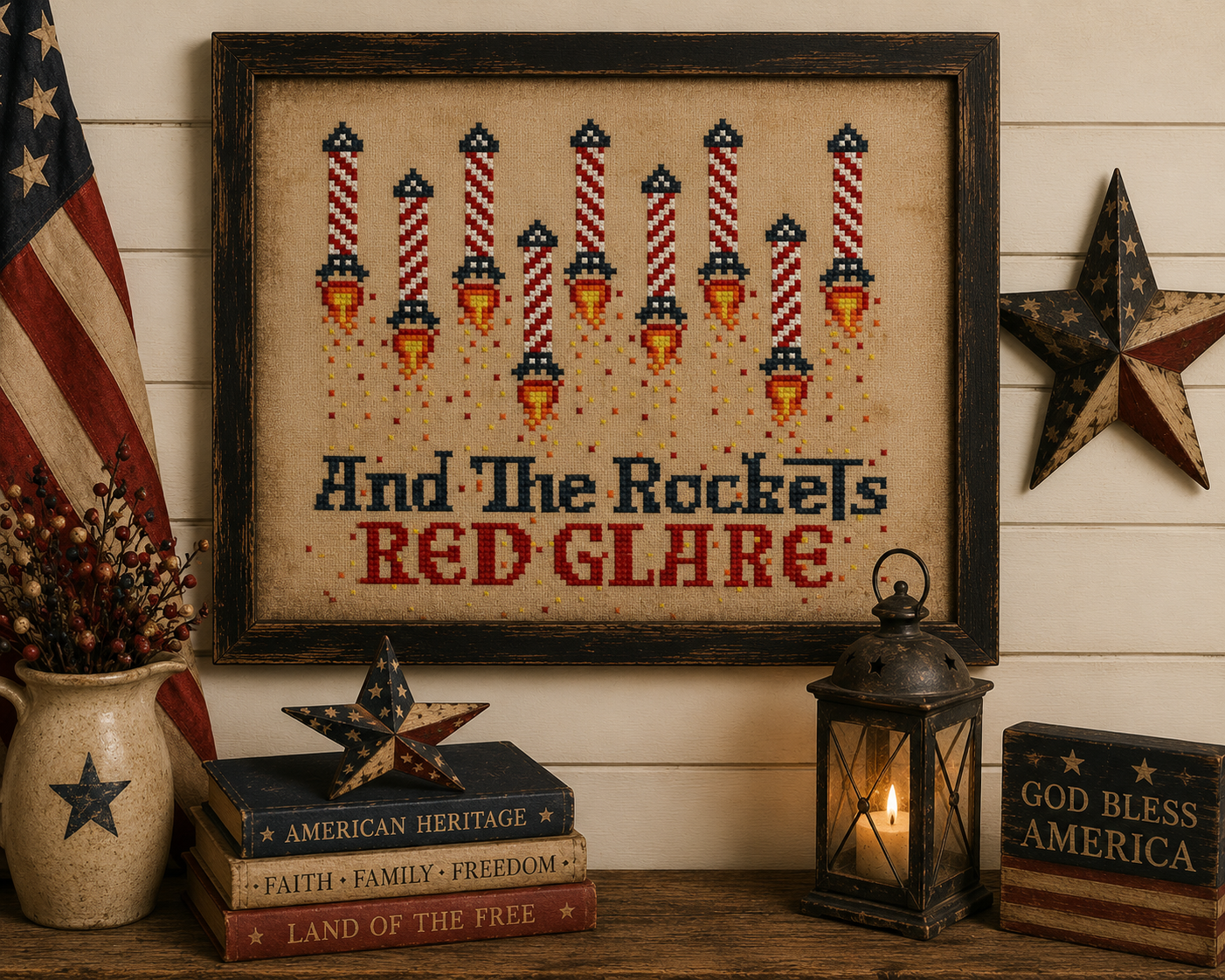 Rockets Red Glare Cross Stitch Pattern - Image 3