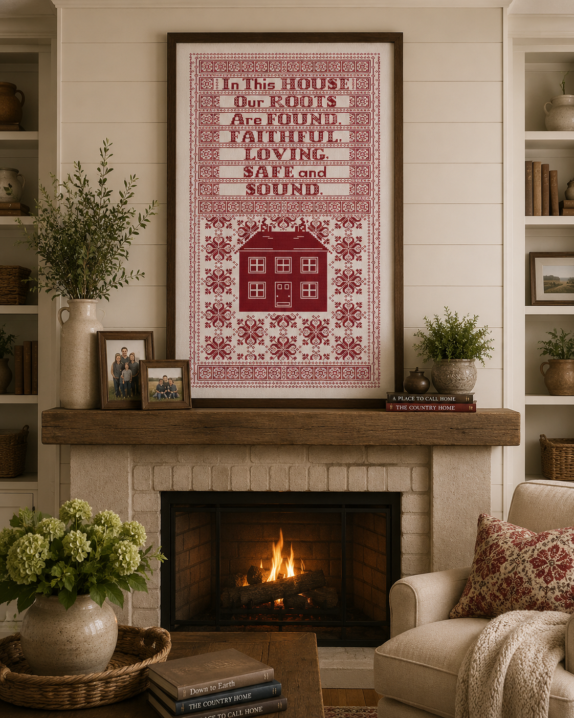 Safe and Sound Red Cross Stitch Pattern - Image 4