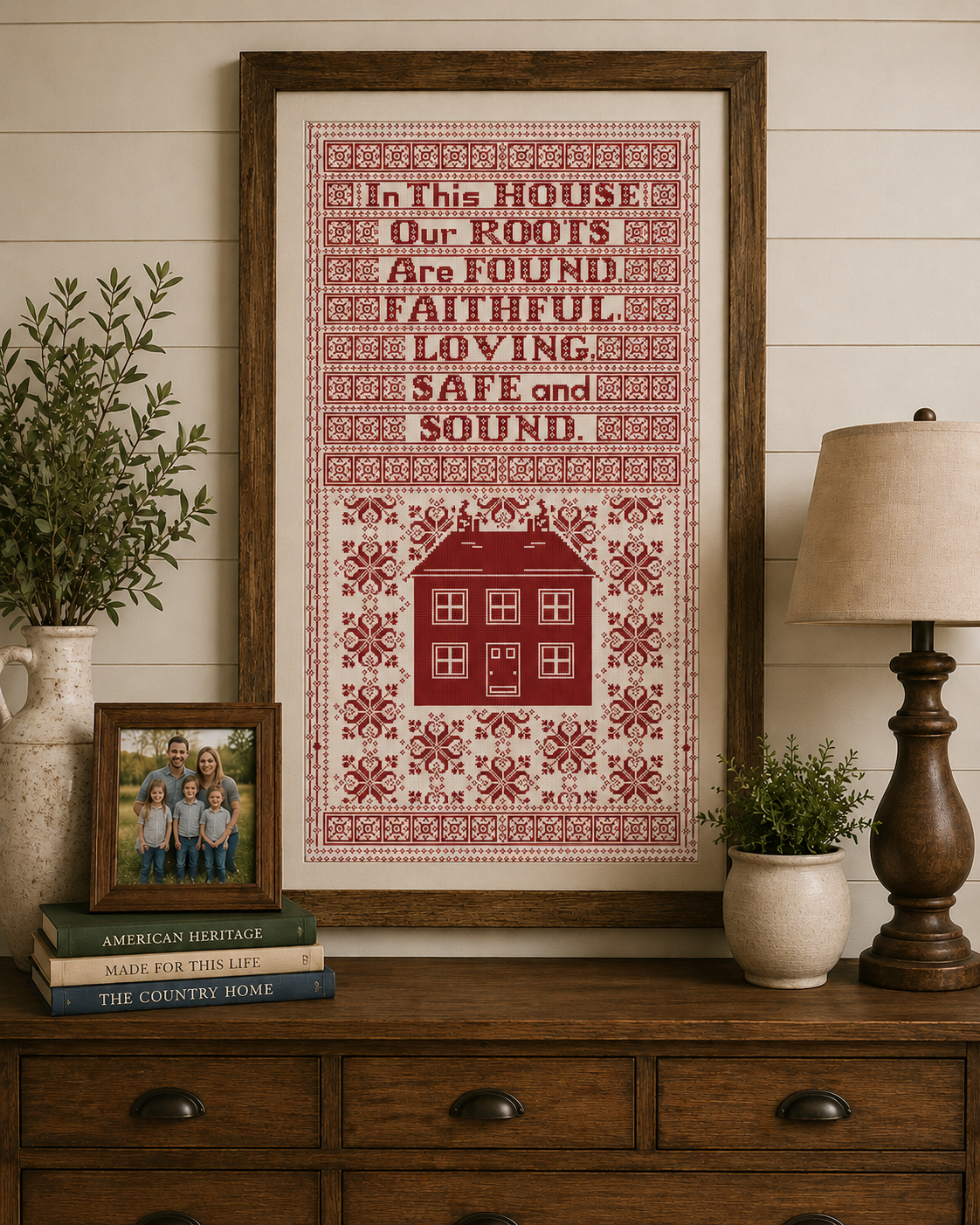 Safe and Sound Red Cross Stitch Pattern - Image 3