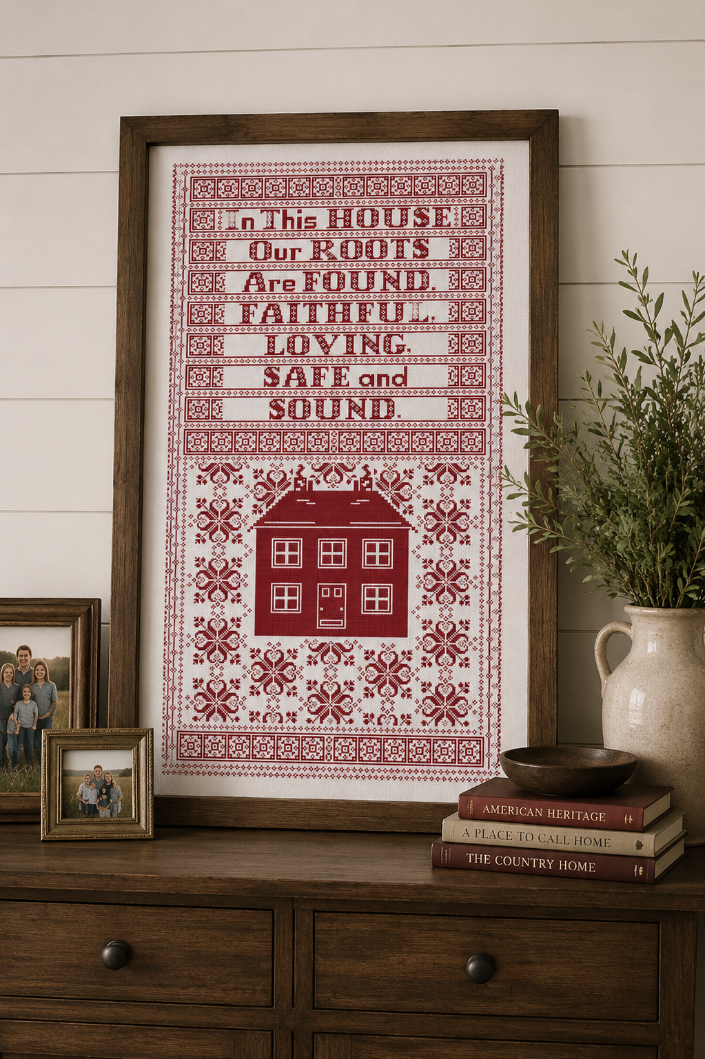 Safe and Sound Red Cross Stitch Pattern - Image 2