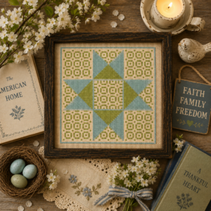 Vintage Ohio Star Spring Cross Stitch Pattern
