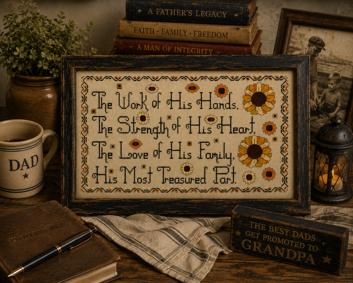 Fathers Cross Stitch Pattern - Image 2