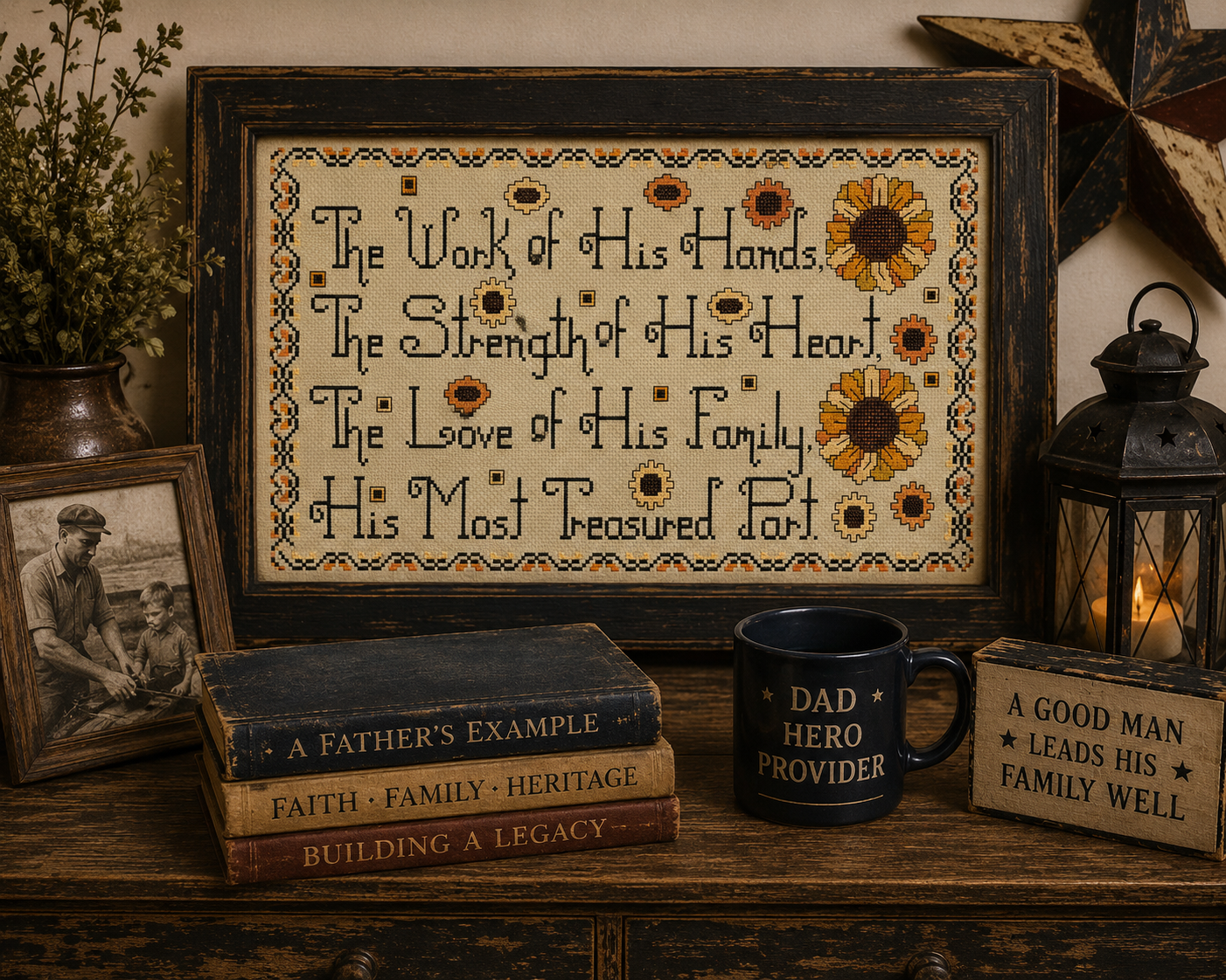 Fathers Cross Stitch Pattern - Image 4