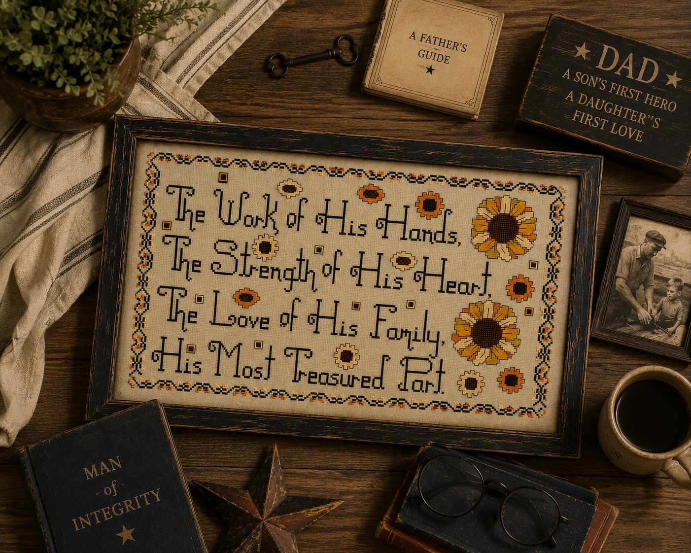 Fathers Cross Stitch Pattern