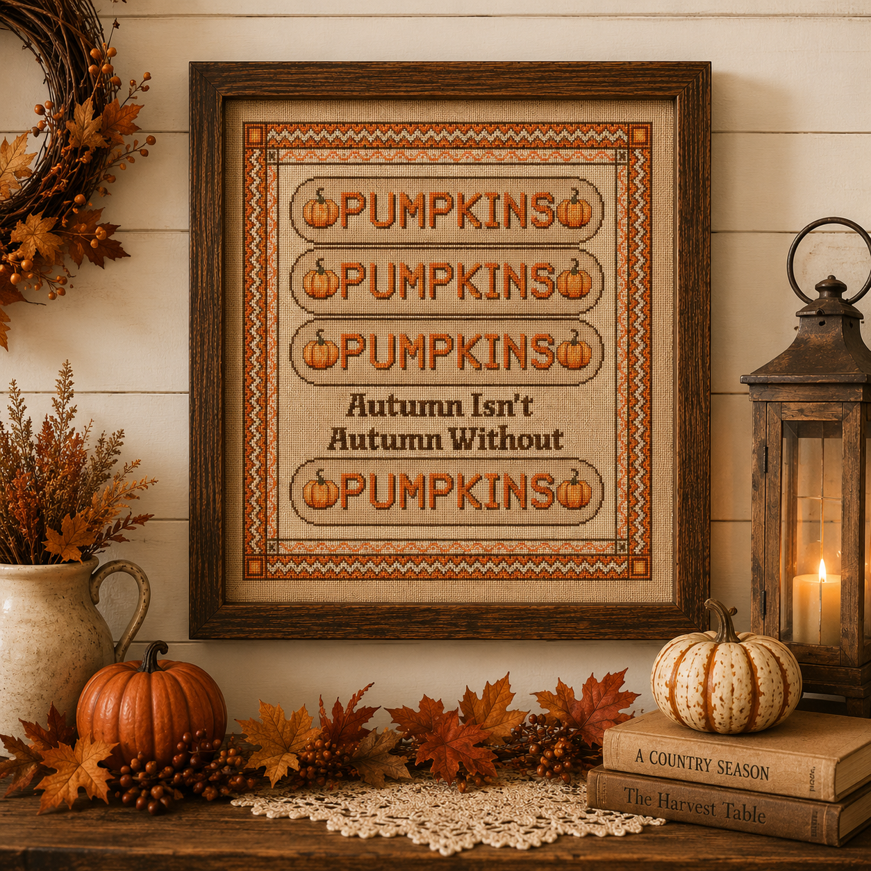 Autumn Pumpkins Cross Stitch Pattern - Image 2