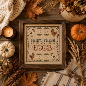 Farm Fresh Eggs Cross Stitch Pattern